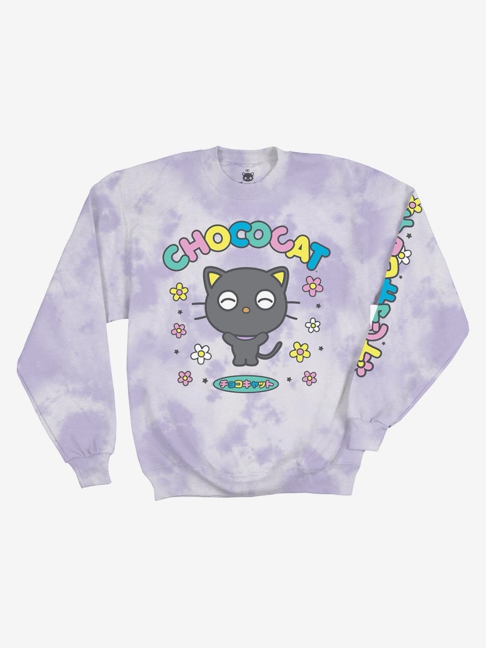 Hottopic Chococat Flowers Lavender Tie-Dye Girls Sweatshirt
